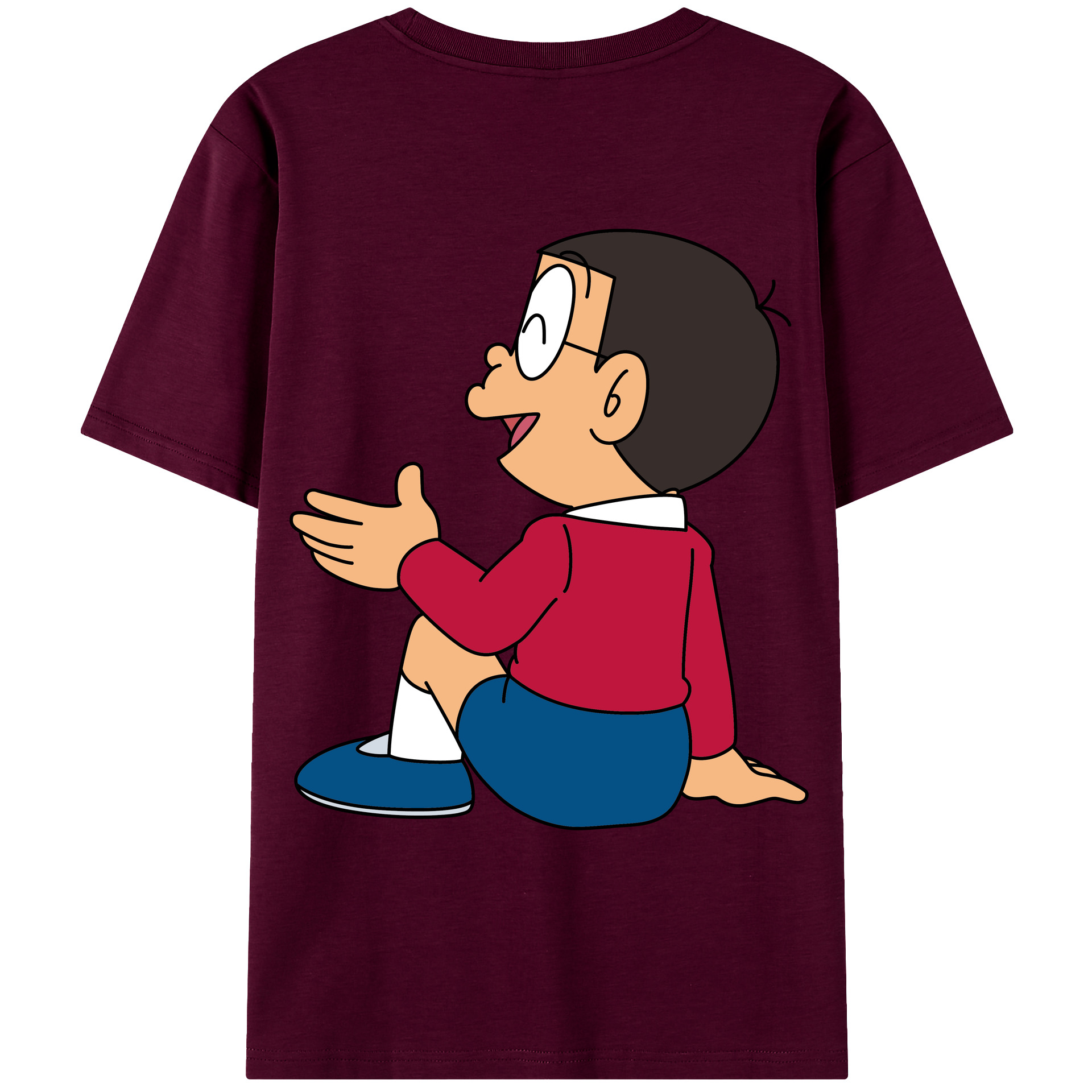 （画像用） ドラえもん 野比 のび太 Doraemon Nobita Nobi レディース半袖Tシャツ(バックプリント)